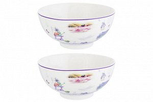 Набор салатников 2 шт. 15x15x7 см, 700 мл, "Лаванда", NEW BONE CHINA