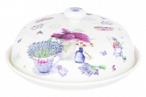 Блинница "Лаванда" из фарфора NEW BONE CHINA, 23x23x9,5 см