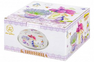 Блинница "Лаванда" из фарфора NEW BONE CHINA, 23x23x9,5 см