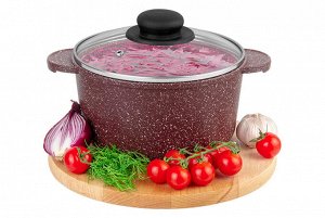 Кастрюля 2 л с крышкой ГАРМОНИЯ ВКУСА "Рубин", диаметр 18 см, размеры 24,5*19*15 см