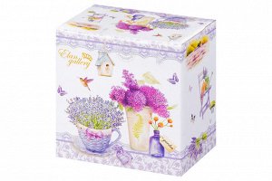 Набор салатников "Лаванда" из NEW BONE CHINA, 2 шт. (560 мл и 260 мл) с пластиковыми крышками