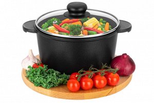 Кастрюля 2 л "Черный Оникс" с крышкой, диаметр 18 см, ГАРМОНИЯ ВКУСА