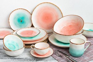 Салатник "Кантри" бирюзовый 14x14x5.5 см, 500 мл