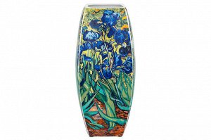 Ваза квадратная 3 л с рисунком 'Ирисы', 12,5x12,5x28 см, NEW BONE CHINA