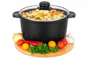 Кастрюля 3 л "Черный Оникс" с крышкой, диаметр 20 см, ГАРМОНИЯ ВКУСА