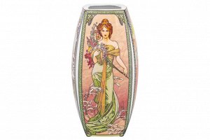 Квадратная ваза "Времена года", 1,5 л, 11x11x21 см, NEW BONE CHINA