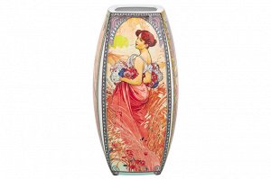 Квадратная ваза "Времена года", 1,5 л, 11x11x21 см, NEW BONE CHINA