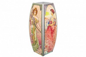 Квадратная ваза 2 л "Времена года" 11,5x11,5x25 см из NEW BONE CHINA