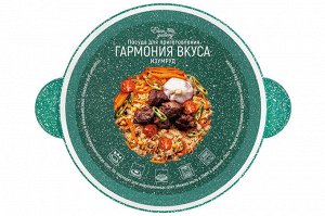 Кастрюля 4 л ГАРМОНИЯ ВКУСА "Изумруд" с крышкой, диаметр 22 см, размеры 28,5x23x17 см