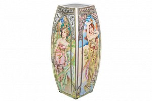 Ваза квадратная 2 л "Времена суток" из NEW BONE CHINA, 11,5x11,5x25 см
