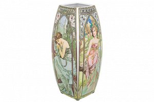 Ваза квадратная 2 л "Времена суток" из NEW BONE CHINA, 11,5x11,5x25 см