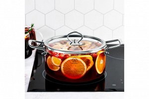 Кастрюля 2,5 л с крышкой Crystal Glass 30x20x14,5 см