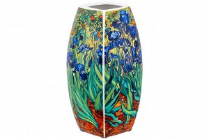 Ваза квадратная 1,5 л 11x11x21 см "Ирисы", NEW BONE CHINA