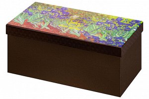 Квадратная ваза 2 л "Ирисы" 11,5x11,5x25 см из новой фарфоровой керамики