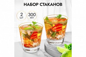 Набор стаканов Crystal Glass с золотой каймой, 300 мл, 2 шт.
