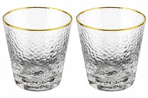 Набор стаканов Crystal Glass с золотой каймой, 300 мл, 2 шт.