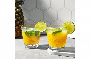 Набор стаканов Crystal Glass с золотой каймой, 300 мл, 2 шт.