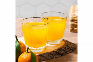 Набор стаканов Crystal Glass с золотой каймой, 300 мл, 2 шт.