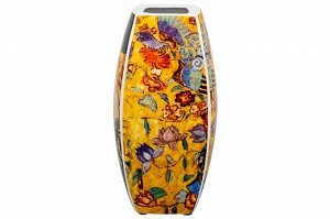 Ваза квадратная 1,5 л 11x11x21 см "Дама с веером", NEW BONE CHINA