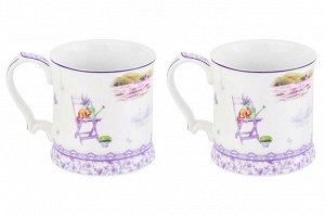 Набор кружек "Лаванда" 380 мл из NEW BONE CHINA, 2 шт.