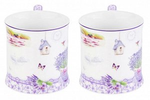 Набор кружек "Лаванда" 380 мл из NEW BONE CHINA, 2 шт.