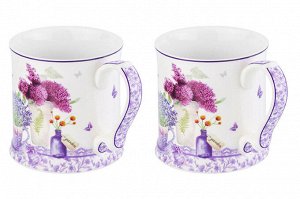 Набор кружек "Лаванда" 380 мл из NEW BONE CHINA, 2 шт.