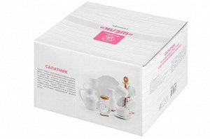 Салатник "Шелк" 2,7 л с деревянной подставкой и ложками, 28*25*12 см