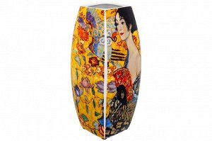 Ваза квадратная 2 л "Дама с веером" 11,5x11,5x25 см из NEW BONE CHINA