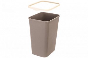 Ведро для мусора с фиксатором 9 л, 23,5x19,2x29 см, "Тандем", шоколад/слоновая кость (модель 841122)