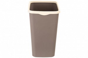 Ведро для мусора с фиксатором 9 л, 23,5x19,2x29 см, "Тандем", шоколад/слоновая кость (модель 841122)