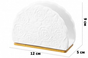 Салфетница "Розы" на деревянной подставке, 12x5x9 см