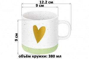 Набор кружек 3 шт. 380 мл с узором 'Сердце', NEW BONE CHINA