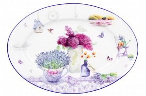 Овальное блюдо "Лаванда" 29,5x21x2,5 см из NEW BONE CHINA