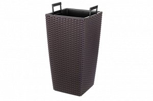 Кашпо "Камелия" 20 л, 24,5x24,5x46,5 см, ротанг, венге (модель 594)