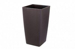 Кашпо "Камелия" 20 л, 24,5x24,5x46,5 см, ротанг, венге (модель 594)