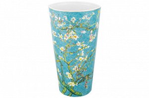 Ваза "Цветущий миндаль" 2,4 л, бирюзовая, NEW BONE CHINA (16,5x12,5x28,5 см)