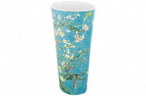 Ваза "Цветущий миндаль" 2,4 л, бирюзовая, NEW BONE CHINA (16,5x12,5x28,5 см)