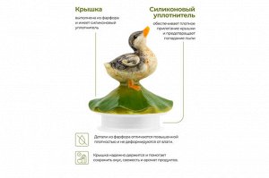 Банка для хранения Уточка 650 мл с крышкой и силиконовым уплотнителем 11x11x20 см