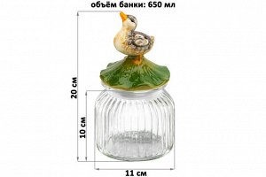 Банка для хранения Уточка 650 мл с крышкой и силиконовым уплотнителем 11x11x20 см
