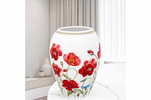 Ваза для цветов 2,25 л "Маки" из новокитайского фарфора 15x15x19,5 см