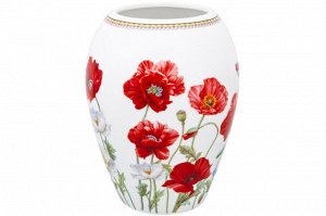 Ваза для цветов 2,25 л "Маки" из новокитайского фарфора 15x15x19,5 см