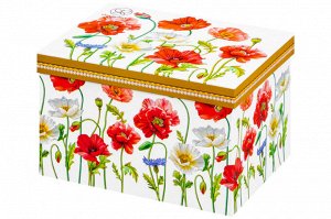 Ваза для цветов 2,25 л "Маки" из новокитайского фарфора 15x15x19,5 см