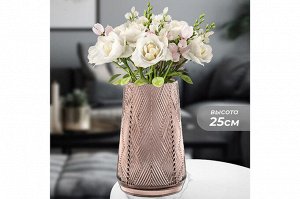 Ваза стеклянная бордовая 16x16x25 см