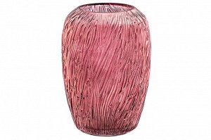 Стеклянная ваза бордовая 19x19x25 см