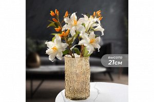Коричневая стеклянная ваза 14x14x21 см