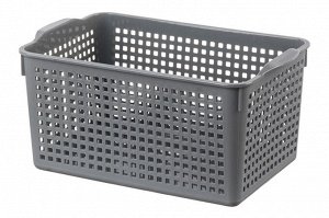 Корзинка с крышкой 5,3 л, 29,5x18,5x14,5 см, "Лофт", серая (модель 6441/08)