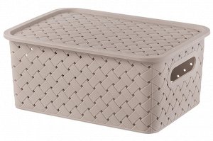 Корзинка с крышкой 3 л, 23,5x17,3x10,5 см, цвет мокка "Береста"