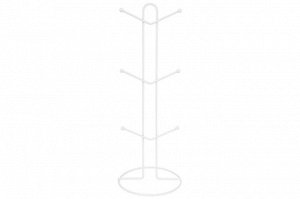 Подставка для 6 кружек белая, размеры 15x15x41,5 см