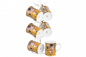 Подставка для 6 кружек белая, размеры 15x15x41,5 см