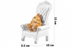 Декоративная фигурка "Котенок в кресле" 10x9,5x15 см